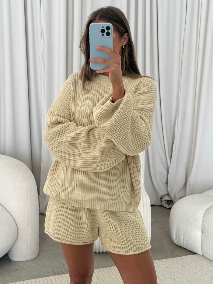 Simpson Knit Shorts in Buttercream *Final Sale*