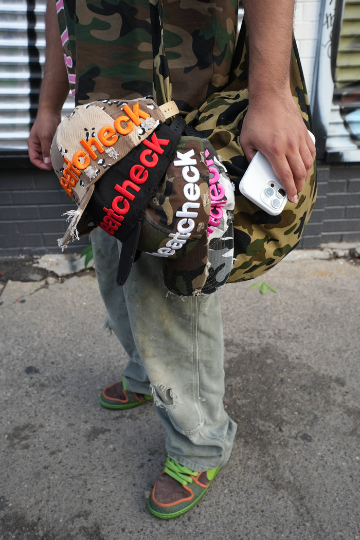Aged Bootlegged 6 Pannel Trucker Sand Camo