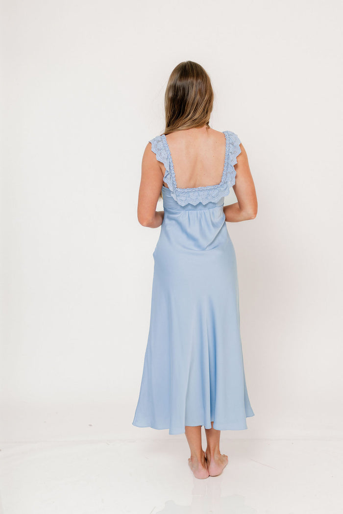 ASTR Makiya Midi Dress in Blue