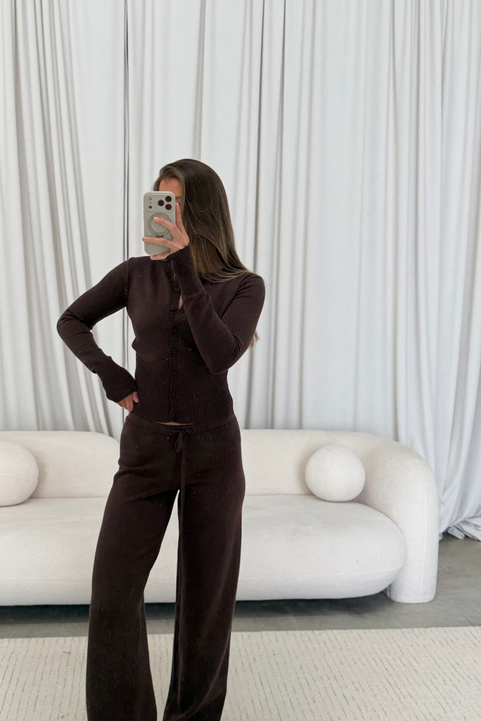Avelyn Knit Set in Brown
