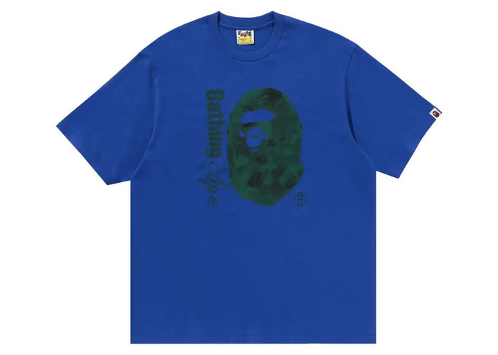 BAPE Blue Floral Solid Camo Ape Head Relaxed Fit T-shirt