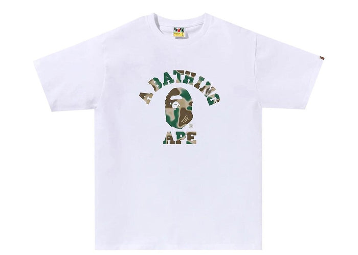 BAPE Liquid Camo College Tee White/Olive Drab