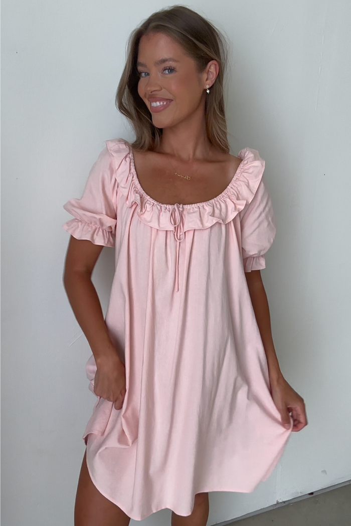 Betty Dress in Pale Pink - Bump Friendly