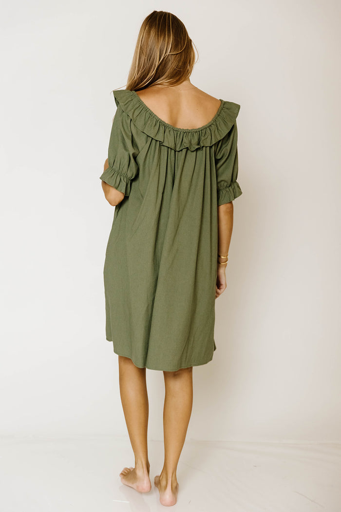 Betty Mini Dress in Forest Green - Bump Friendly