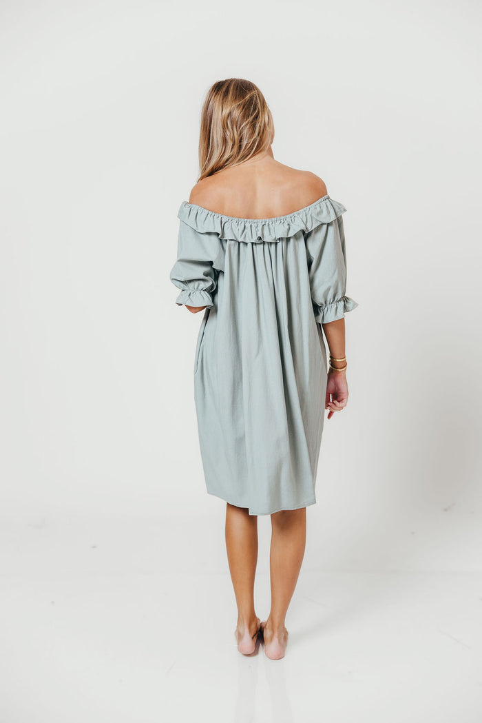 Betty Mini Dress in Sage - Bump Friendly