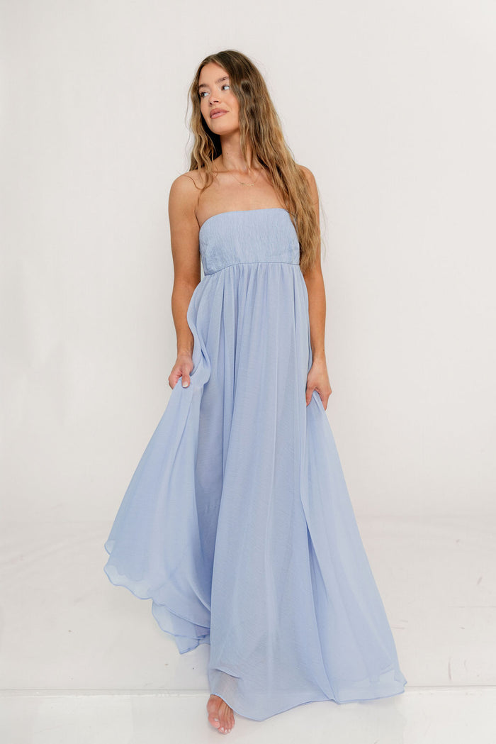 Caia Maxi Dress in Periwinkle - Bump Friendly