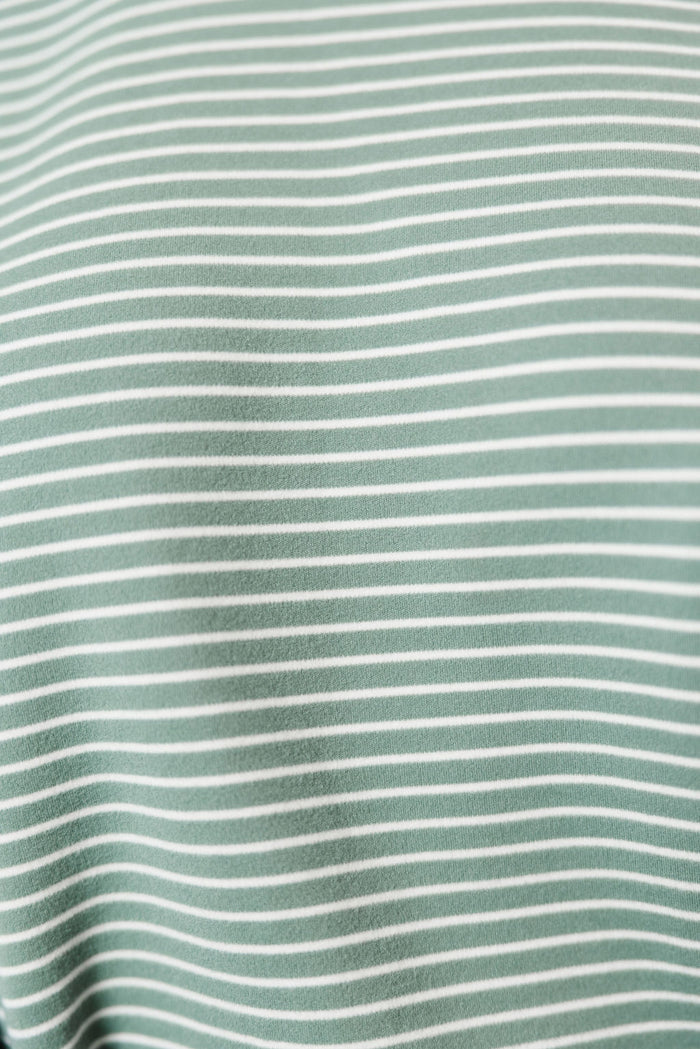 Campbell Striped Fleece Lounge Pants in Sage/Ivory