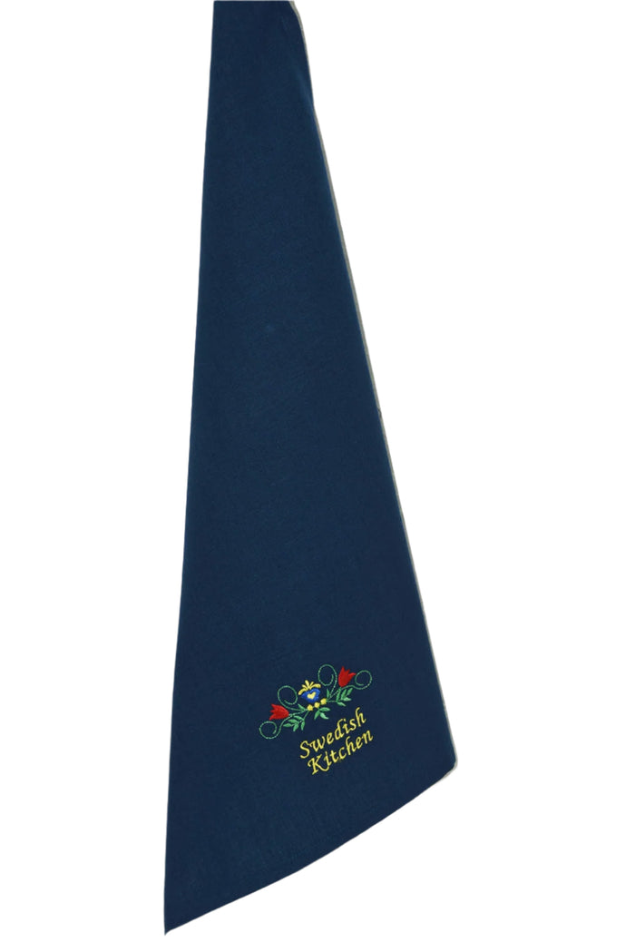 Dish Towel - Swedish Kitchen on Blue