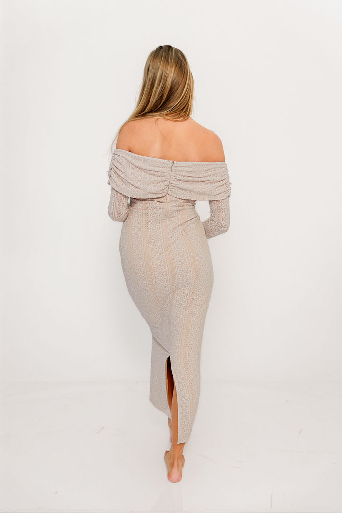 Ella Lace Maxi Dress in Dusty Mauve