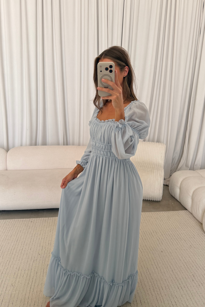 Eloise Maxi Dress in Dusty Blue - Bump Friendly *9/9 PRE-ORDER*