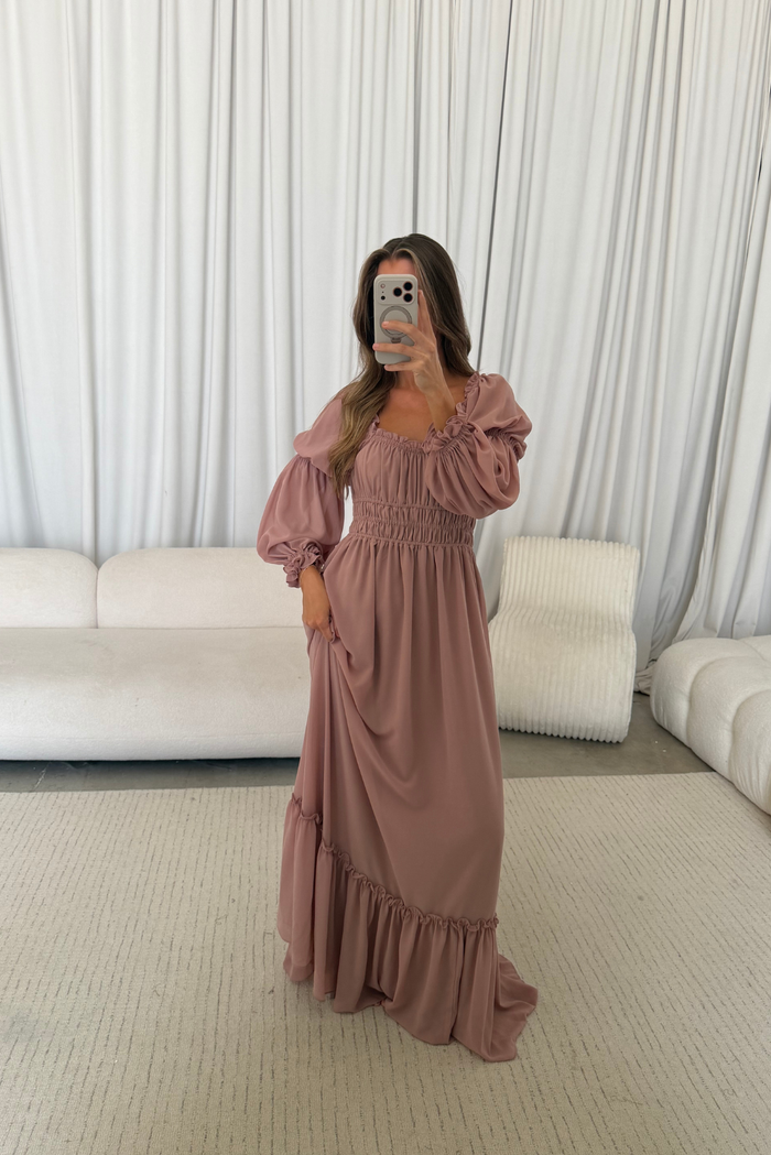 Eloise Maxi Dress in Dusty Rose - Bump Friendly *9/9 PRE-ORDER*
