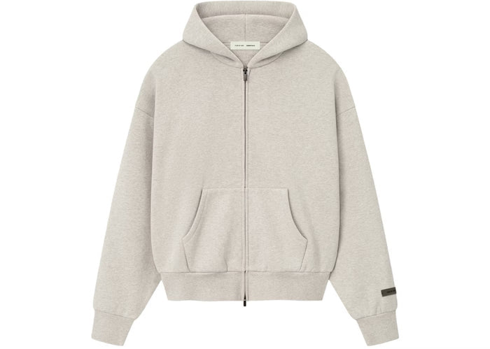 Fear of God Essentials Classic Full Zip Hoodie Heather Stone