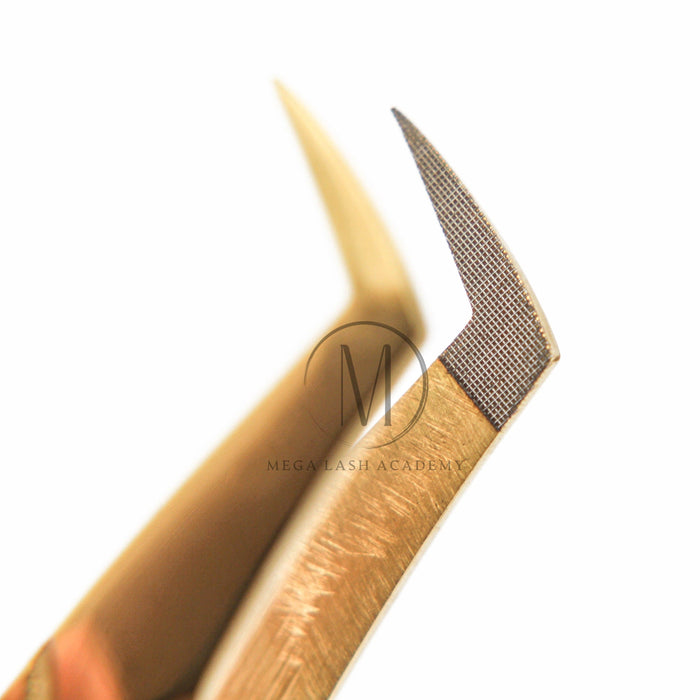 Gold Micro Fiber - MF5 - Boot Volume Tweezers Tweezers Mega Lash Academy