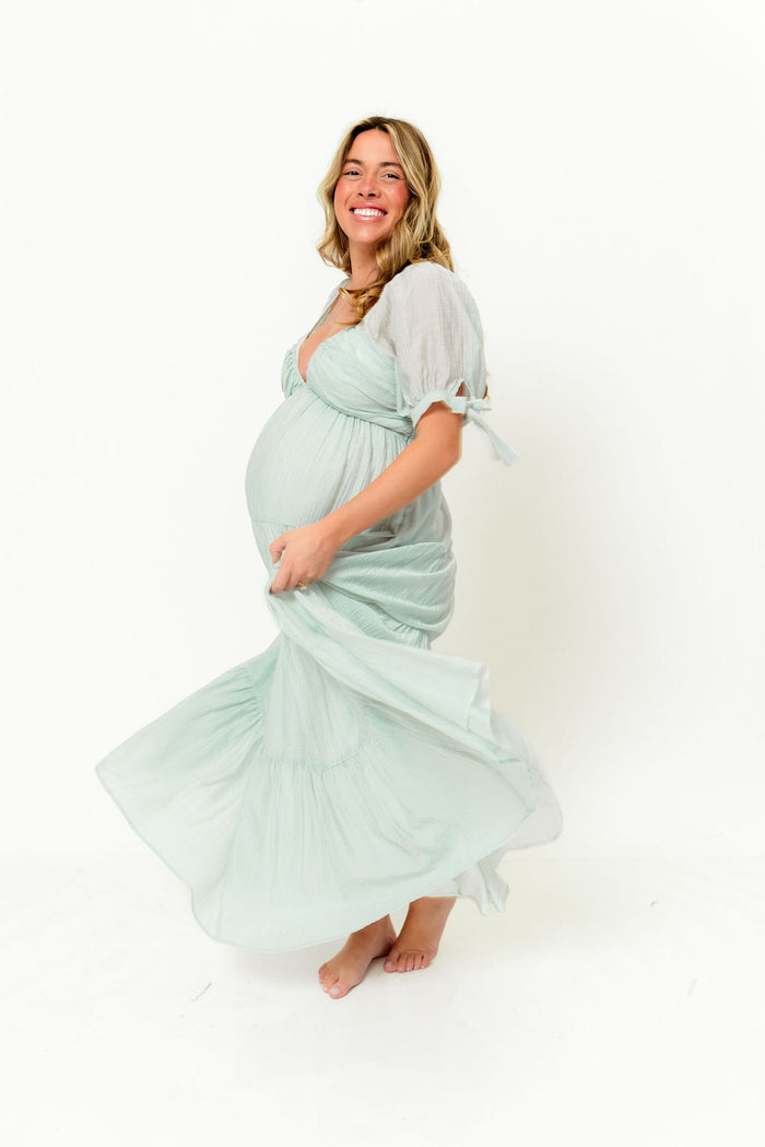 Grayson Maxi Dress in Light Mint - Bump Friendly *Final Sale*