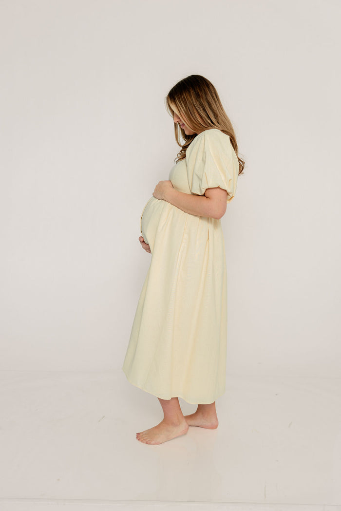Hamilton Midi Dress in Butter - Bump Friendly (S-XL)