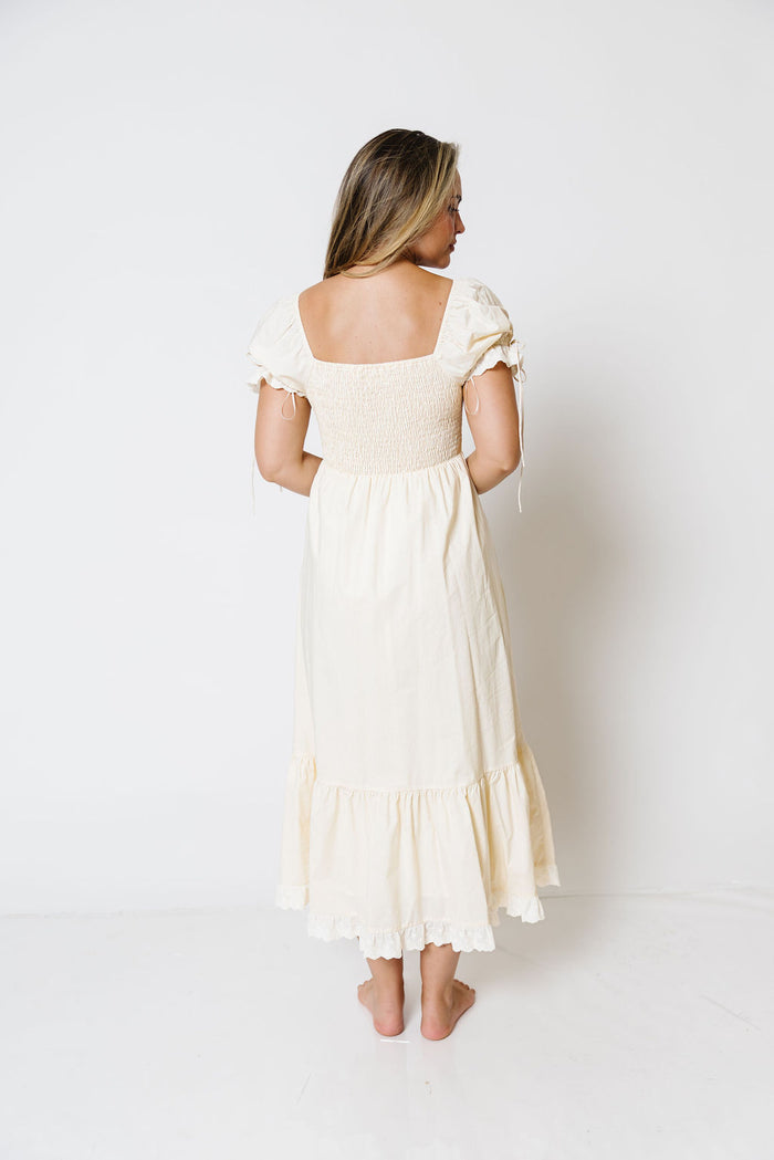 Holdyn 100% Cotton Maxi Dress in Cream - Inclusive Sizing