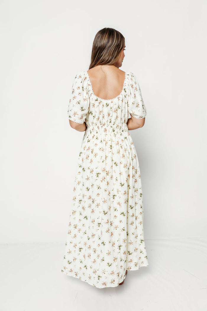 Honey Morning 100% Cotton Oversized Fit Maxi Dress in Ivory Floral - Nursing & Bump Friendly *9/16 PRE-ORDER*