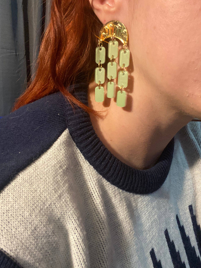 Jaded Moon Waterfall Earrings