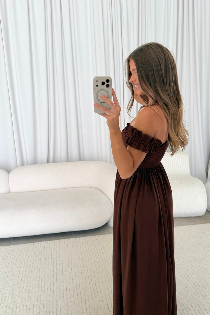 Landree Maxi Dress in Brown *9/18 PRE-ORDER*
