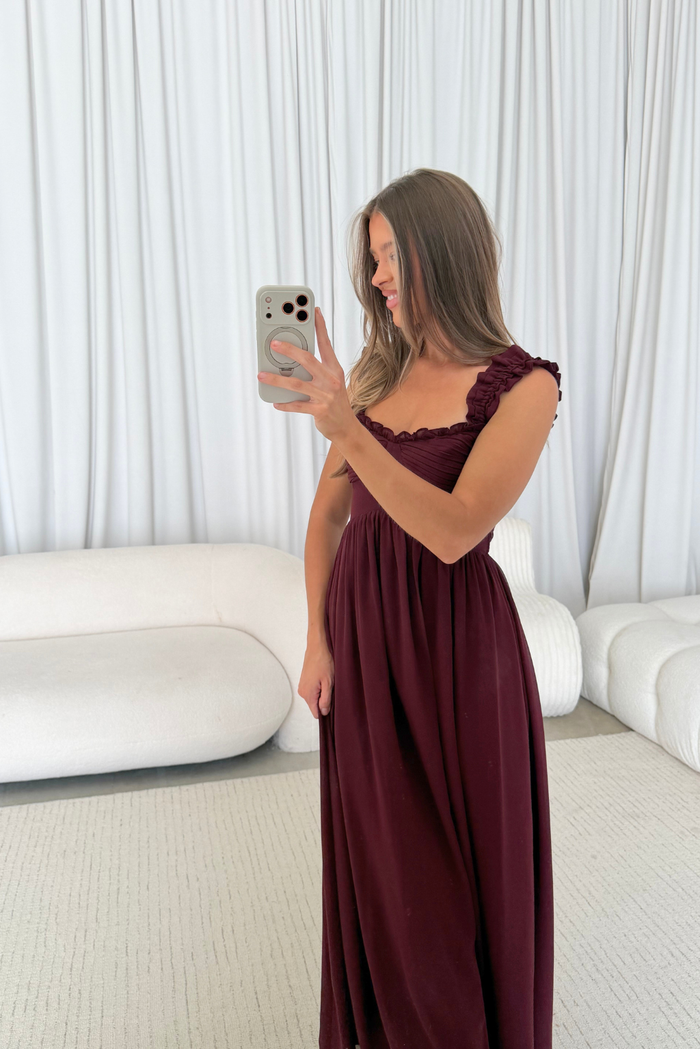 Landree Maxi Dress in Burgundy *9/18 PRE-ORDER*