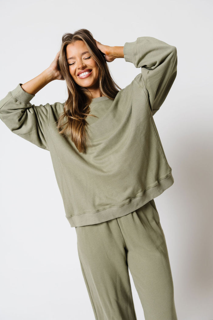 Laura Oversized Sweatshirt in Dusty Sage