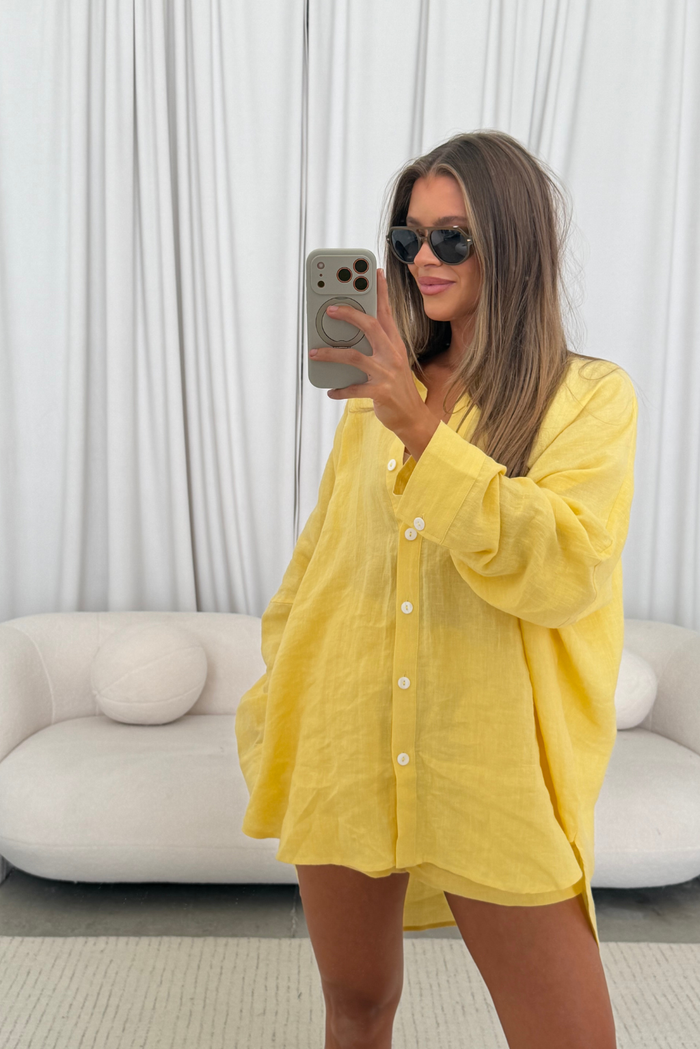 Lee 100% Linen Shorts in Butter *Final Sale*