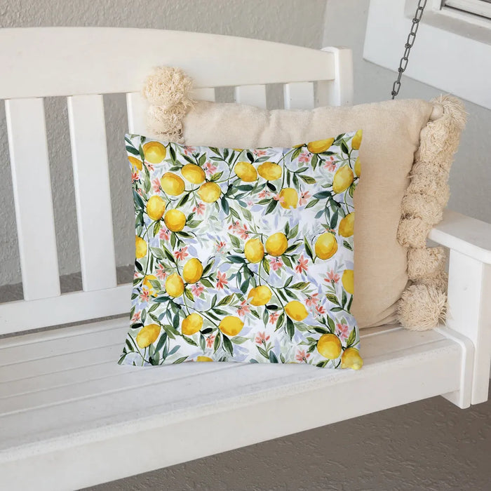 Lemon Joy Outdoor Decorative Pillow