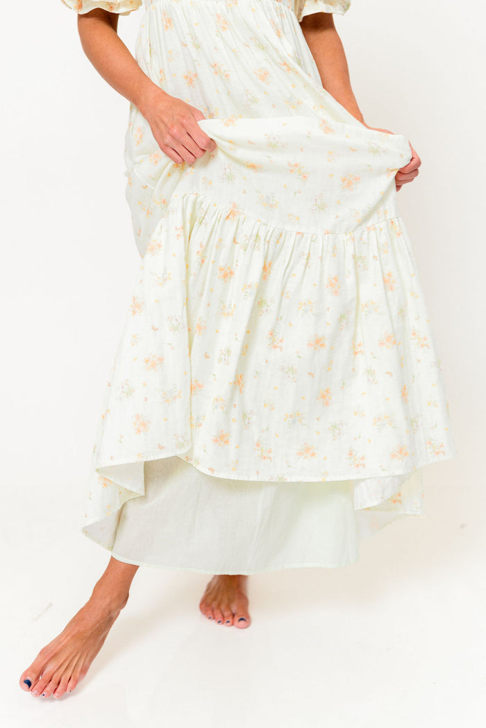 Livvy 100% Cotton Dress in Green (Fully Lined) - Bump Friendly