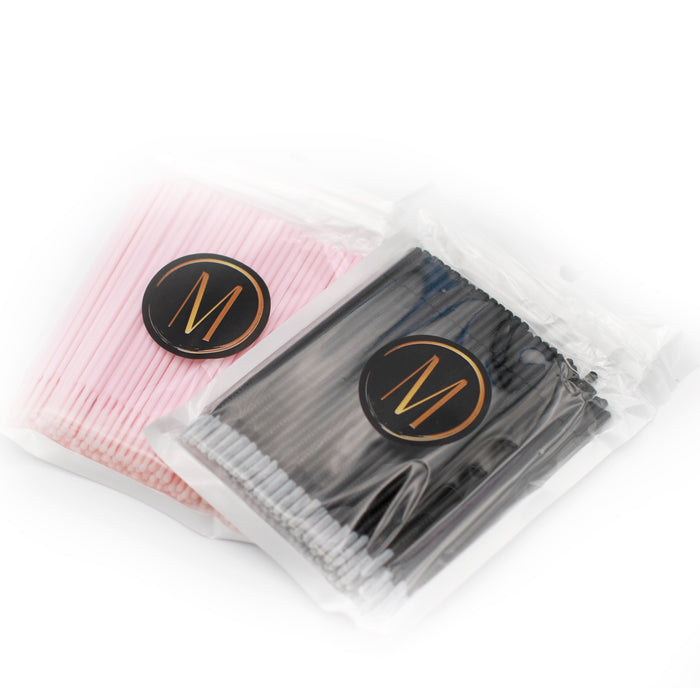 Long Tip Microfiber Applicators - 200 pcs Accessories Mega Lash Academy 100 pcs Refill Bag Black