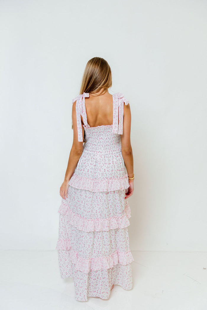 Lucy Ditsy Floral Maxi Dress in Light Pink *Final Sale*