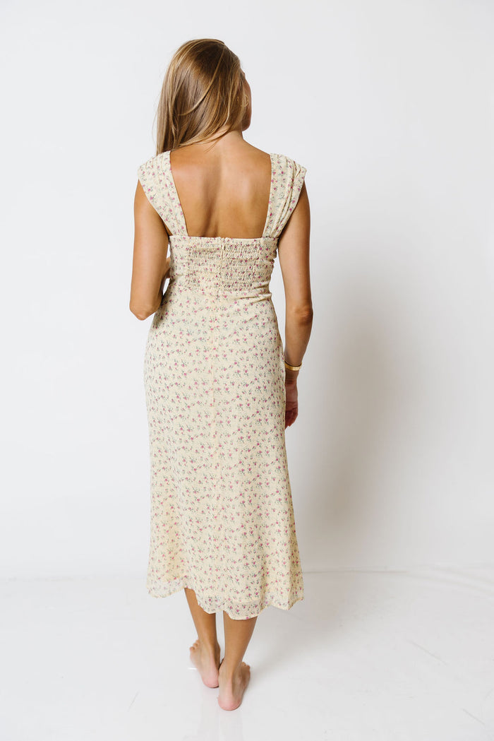Maude Floral Maxi Dress in Butter