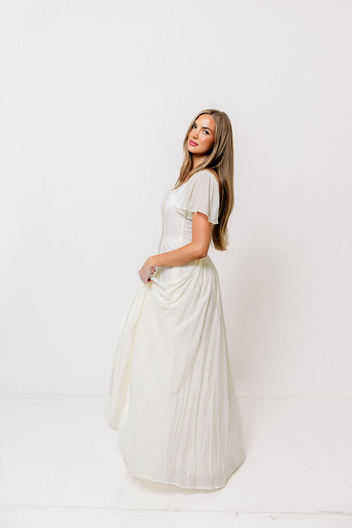 Meret Longline Maxi Dress in Ivory