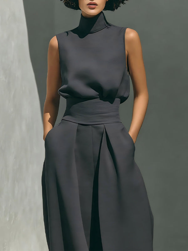 Mock-Neck Tank Top & Pants Set