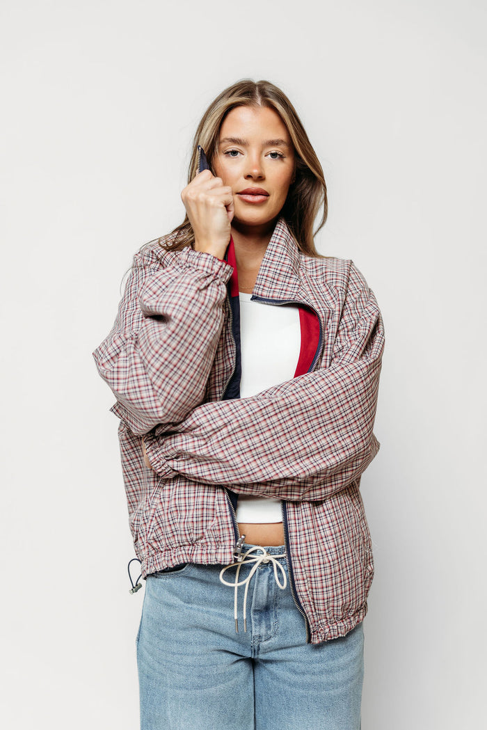 Nessa Reversible Zip-Up Jacket in Navy (Restocking in September)