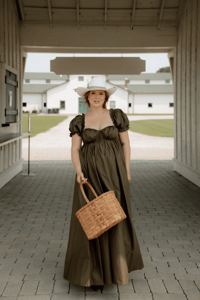 Olivia Maxi Dress in Dusty Olive - Bump Friendly/ Inclusive Sizing