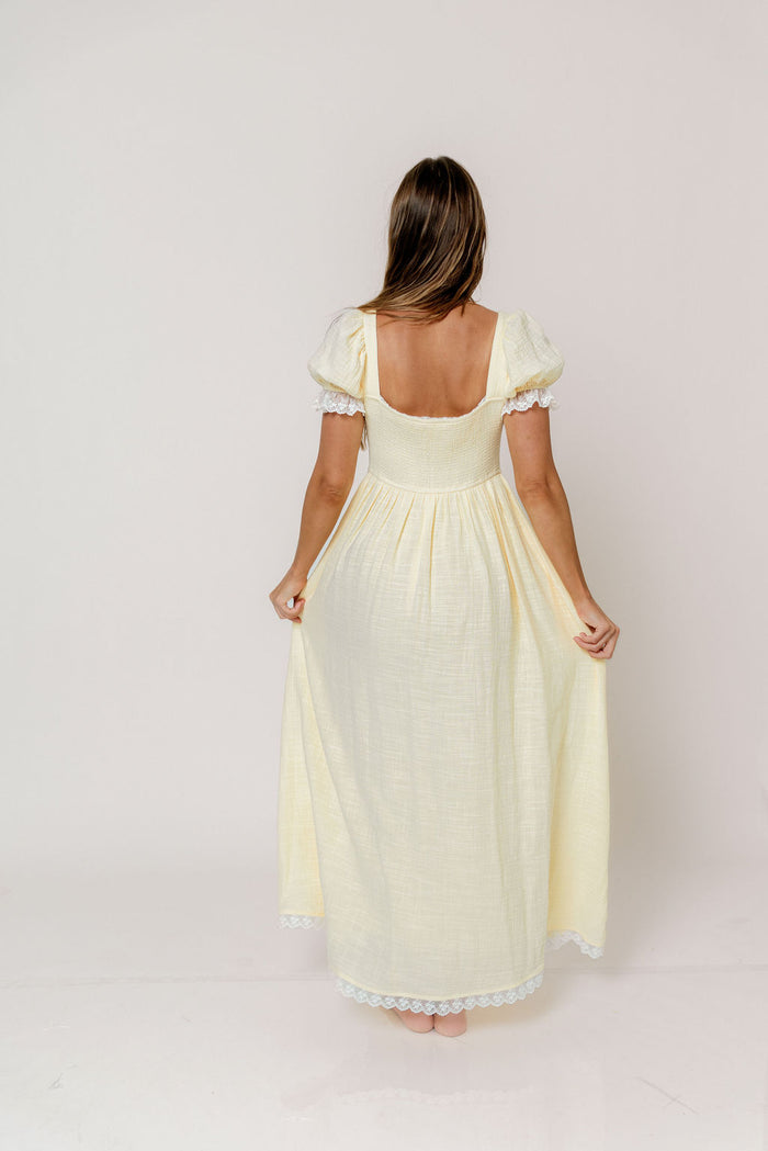 Porter 100% Cotton Maxi Dress in Butter Yellow - Inclusive Sizing *8/31 PRE-ORDER*