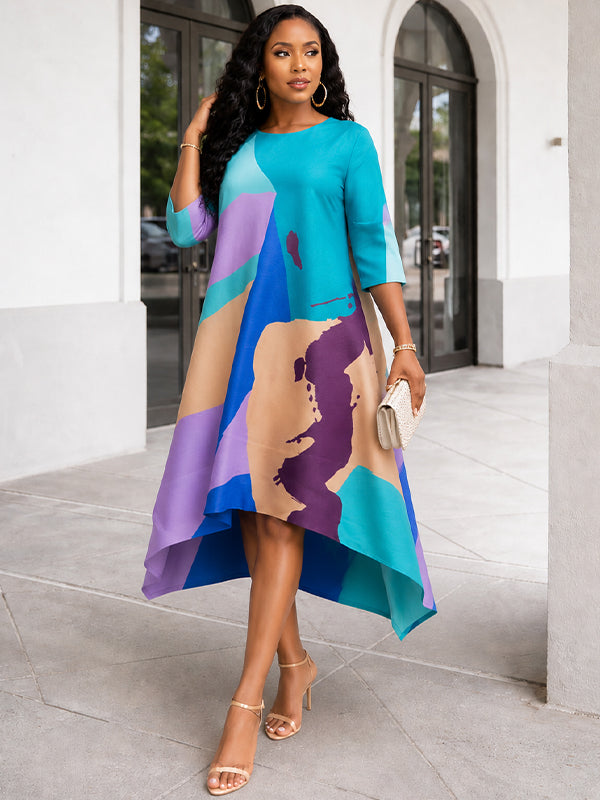 Printed Midi Dress