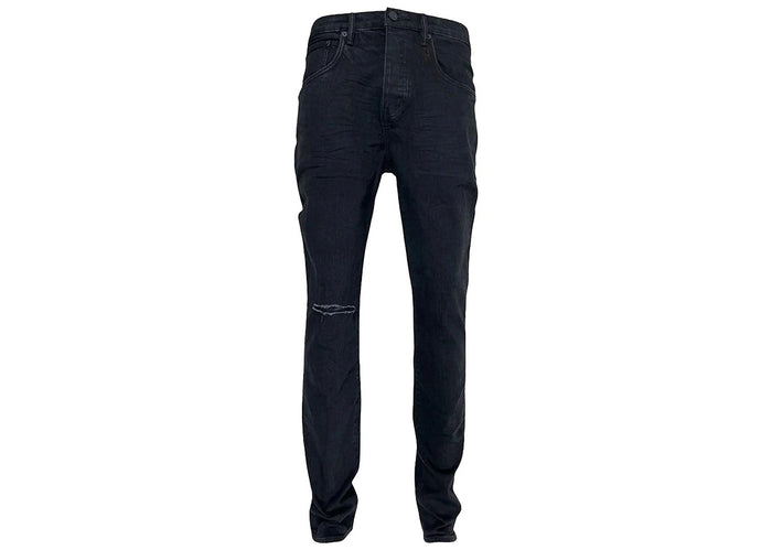 Purple Brand Knee Slit Rinse Slim Jean Black