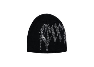 REVENGE ARCH LOGO RHINESTONE BEANIE BLACK/CRYSTAL
