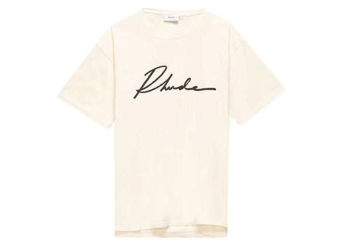 Rhude Logo Script Tee White