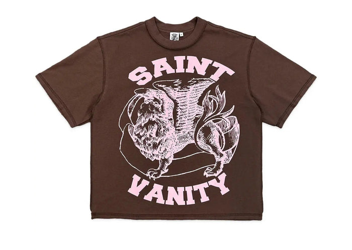 Saint Vanity Griffin Tee Brown Pink T-Shirt