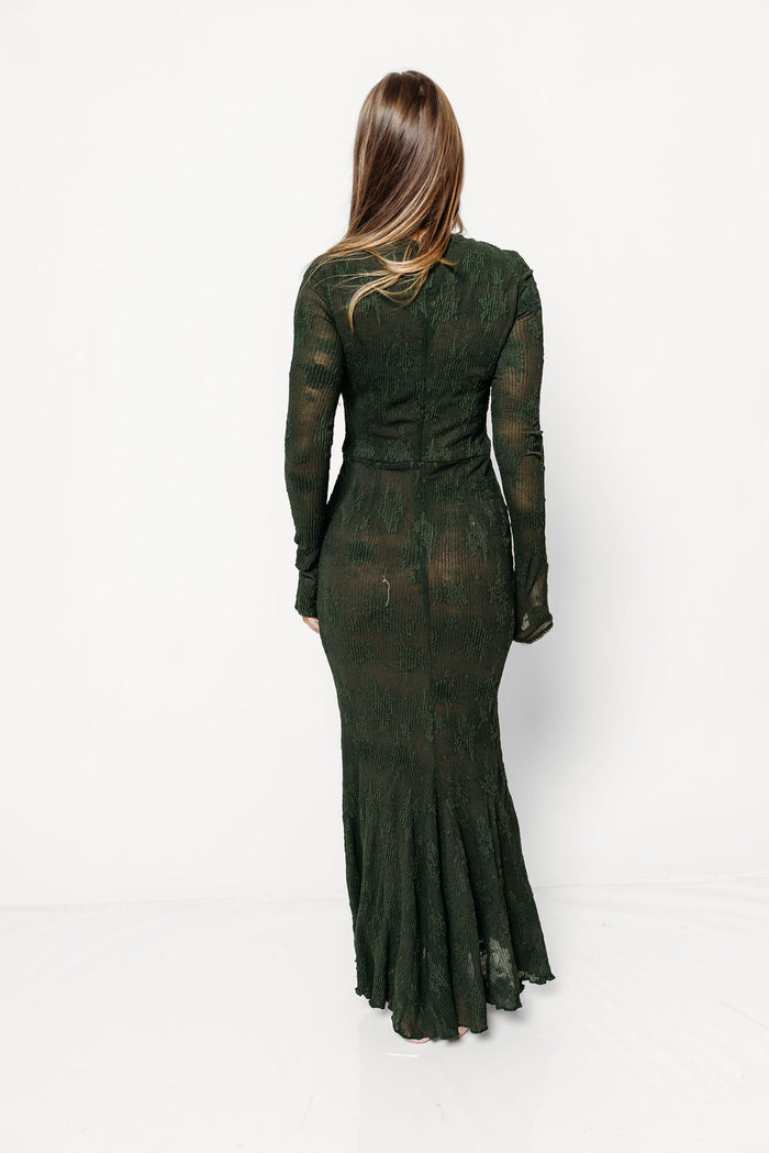 Seraphine Lace Maxi Dress in Evergreen - Inclusive Sizing & Bump Friendly (Size Up for Bump) *9/24 PRE-ORDER*