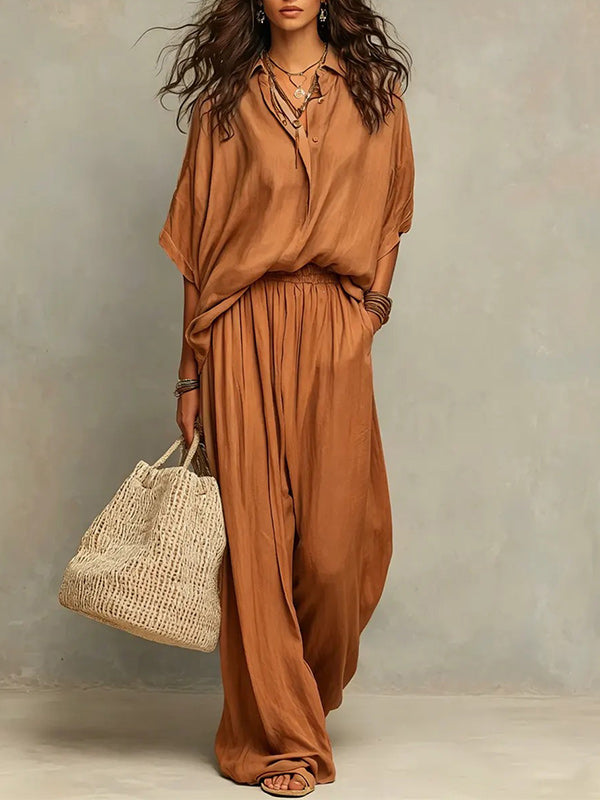 Solid Shirt & Pants Set