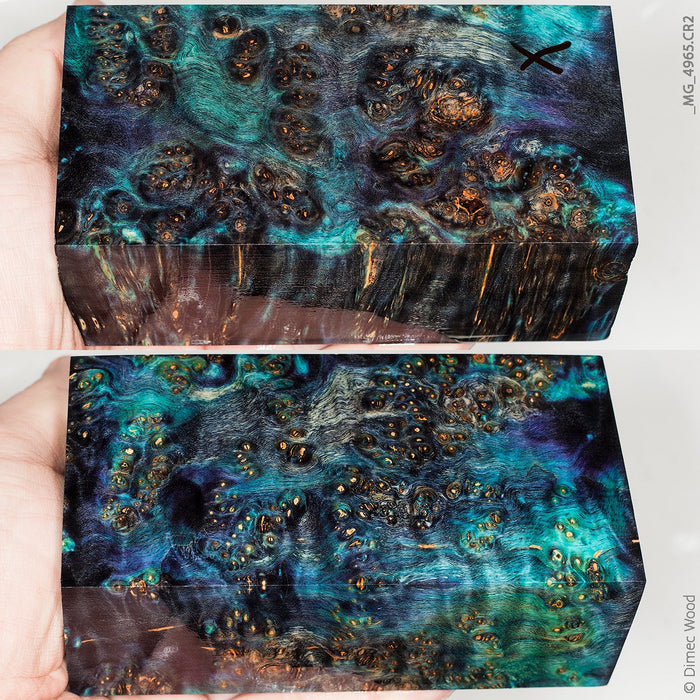 Stabilized wood alder burl block