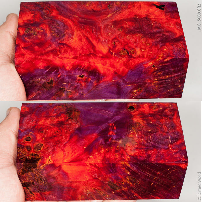 Stabilized wood alder burl block
