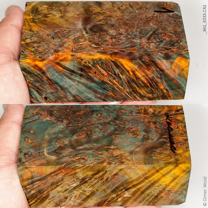 Stabilized wood alder burl block