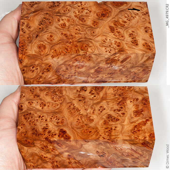Stabilized wood elm burl block