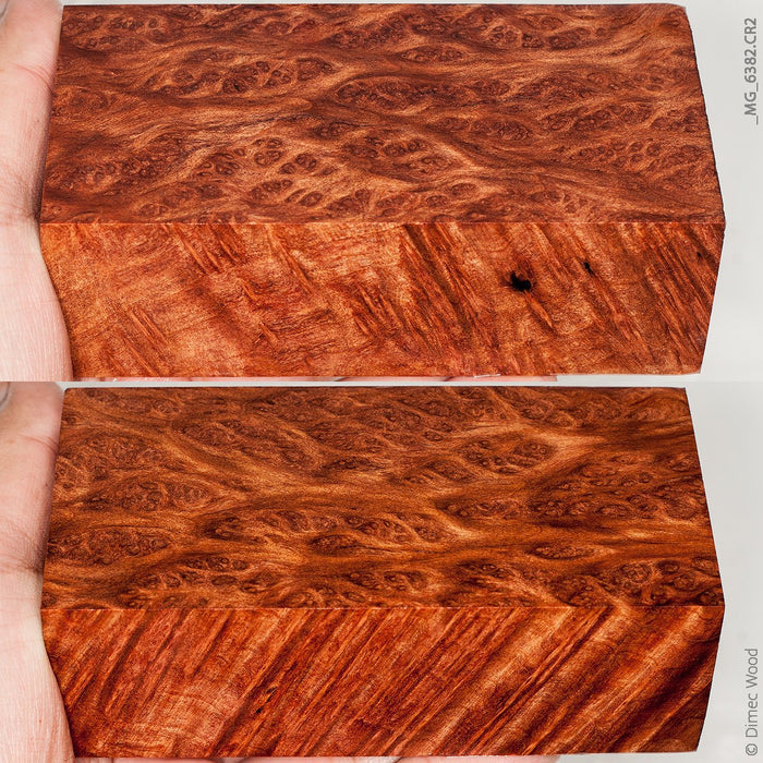 Stabilized wood redwood lace burl block