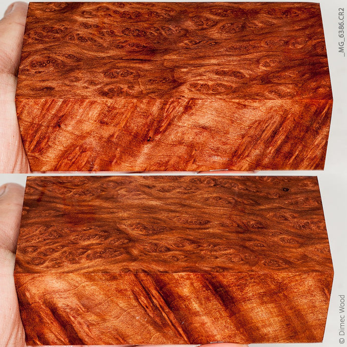 Stabilized wood redwood lace burl block