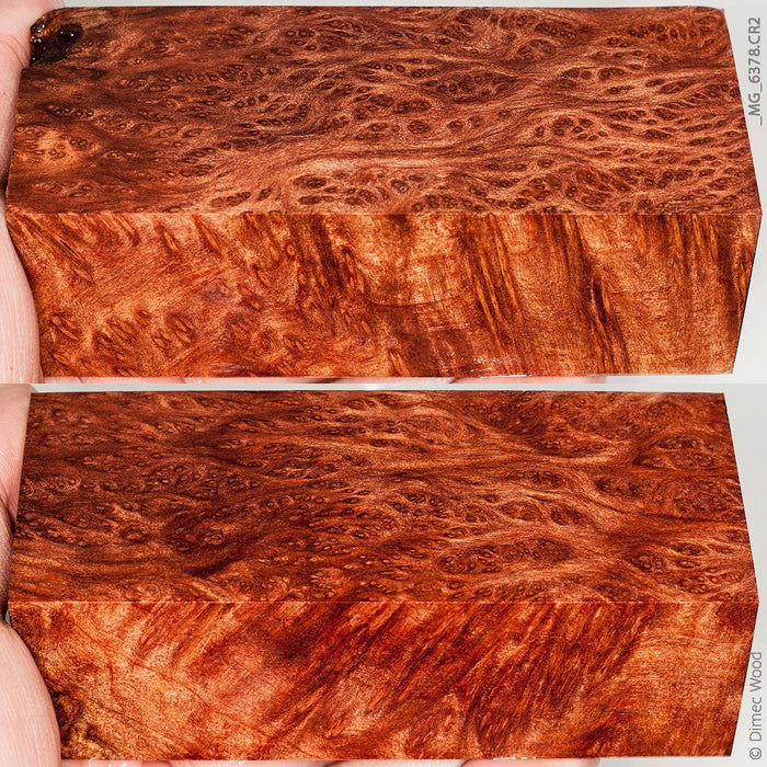 Stabilized wood redwood lace burl block